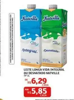 Assaí Atacadista Longa vida - leite longa vida integral ou desnatado natville oferta