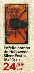 Carrefour De - enfeite aranha de halloween silver festas oferta