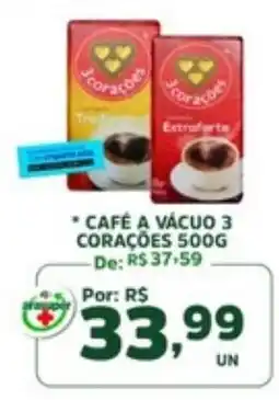 Araújo Supermercados Café a vácuo 3 corações oferta