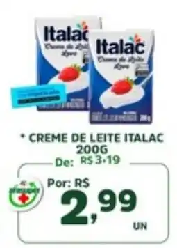 Araújo Supermercados Creme de leite italac oferta