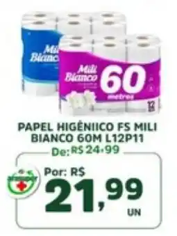 Araújo Supermercados papel higienico fs mili branco 60m l12p11 oferta