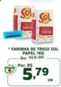 Araújo Supermercados Farinha de trigo sol papel 1kg oferta