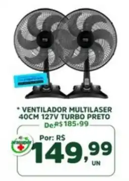 Araújo Supermercados ventilador multilaser 40cm 127v turbo preto oferta
