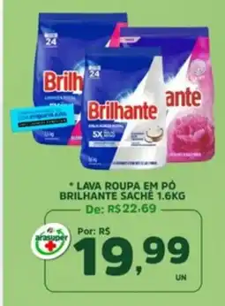 Araújo Supermercados Lava roupa em pó brilhante sache oferta