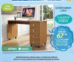 Lojas Cem escrivaninha luka oferta