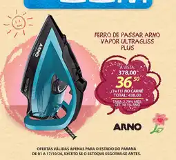 Lojas Cem Ferro de passar arno vapor ultragliss plus oferta