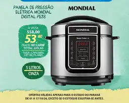 Lojas Cem panela de pressão elétrica mondial digital pe38 oferta