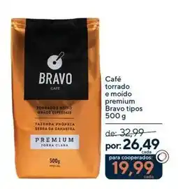 Coop Café torrado e moído premium Bravo tipos oferta
