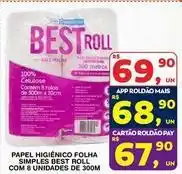 Roldão Premium - papel higiênico folha simples com 8 unidades de 300m oferta