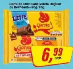 Rede Supermarket Barra de Chocolate Garoto Regular ou Recheada oferta