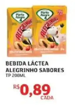 Assaí Atacadista Bebida láctea alegrinho sabores oferta