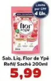 Supermercados Tauste Sab. Liq. Flor de Ypê Refil Sachê 200ml oferta