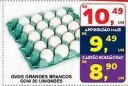 Roldão Ovos grandes brancos com 20 unidades oferta