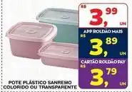 Roldão Sanremo - pote plástico colorido ou transparente oferta