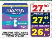 Roldão Always - protetor diário respiravel sem perfume com 120 unidades oferta