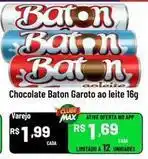 Max Atacadista Garoto - chocolate baton ao leite oferta