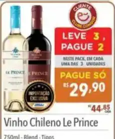 Supermercados Condor Vinho Chileno Le Prince oferta