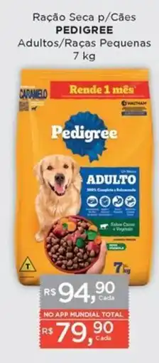 Supermercados Mundial Ração Seca p/Cães Pedigree Adultos/Raças Pequenas oferta