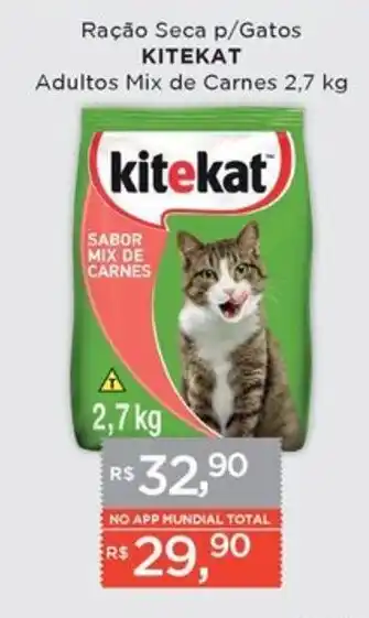 Ração Seca p/Gatos Kitekat Adultos Mix de Carnes