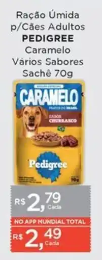 Supermercados Mundial Ração Úmida p/Cães Adultos Pedigree Caramelo Vários Sabores oferta