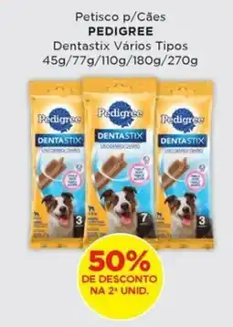 Supermercados Mundial Petisco p/Cães Pedigree Dentastix Vários Tipos oferta