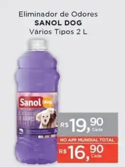 Supermercados Mundial Eliminador de Odores Sanol Dog Vários Tipos oferta