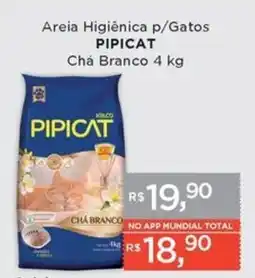 Supermercados Mundial Areia Higiênica p/Gatos Pipicat Chá Branco oferta