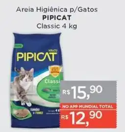 Supermercados Mundial Areia Higiênica p/Gatos Pipicat Classic oferta