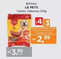 Supermercados Mundial Bifinho le pets vários sabores oferta