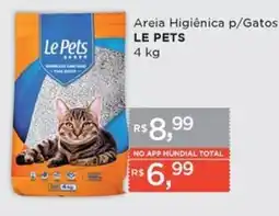 Supermercados Mundial Areia Higiênica p/Gatos LE PETS oferta