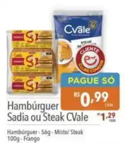 Supermercados Condor Hambúrguer Sadia ou Steak Cvale oferta