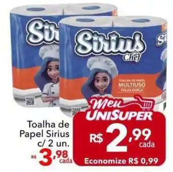 UniSuper Toalha de Papel Sirius oferta