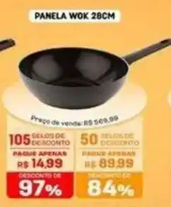 Supermercado Cubatao Panela wok 28cm oferta