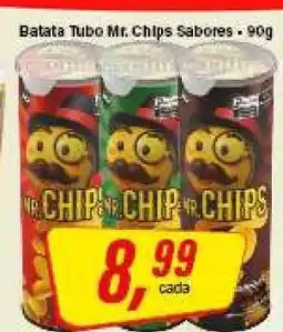 Rede Supermarket Batata Tubo Mr. Chips Sabores oferta