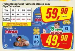 Rede Supermarket Fralda Descartável Turma da Mônica Baby Giga Tamanhos oferta