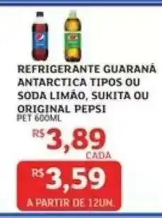 Assaí Atacadista Refrigerante Guaraná Antarctica Tipos ou Soda Limão, Sukita ou Original Pepsi oferta