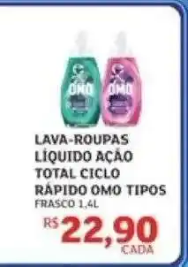 Assaí Atacadista LAVA-ROUPAS LÍQUIDO AÇÃO TOTAL CICLO RÁPIDO OMO TIPOS oferta