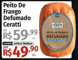 Supermercado Dalben Peito De Frango Defumado Ceratti oferta