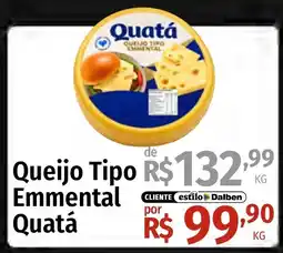Supermercado Dalben Queijo Tipo Emmental Quatá oferta
