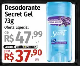 Supermercado Dalben Desodorante Secret Gel oferta