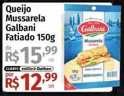 Supermercado Dalben Queijo mussarela galbani fatiado oferta