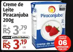 Supermercado Dalben Creme de Leite Piracanjuba oferta