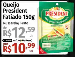 Supermercado Dalben Queijo president fatiado oferta