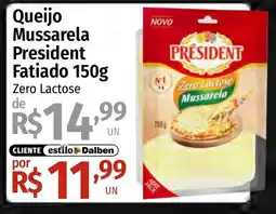 Supermercado Dalben Queijo mussarela president fatiado oferta