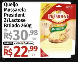 Supermercado Dalben Queijo Mussarela President Z/Lactose Fatiado oferta