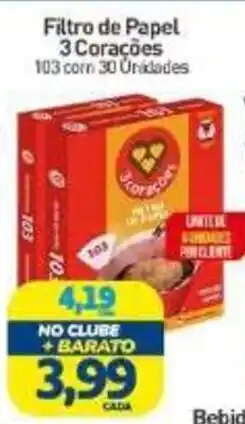 Rede Bom Lugar Filtro de Papel 3 Corações oferta