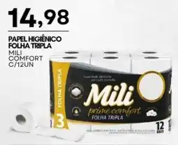 Mercadão Atacadista papel higiênico folha tripla mili comfort oferta