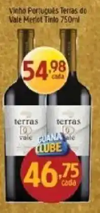 Supermercados Guanabara Vinho Português Terras do Vale Merlot Tinto oferta