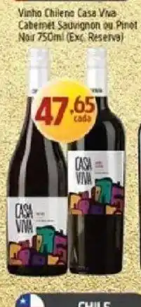 Supermercados Guanabara Vinho chileno casa viva oferta