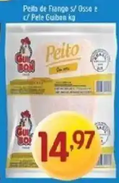 Supermercados Guanabara Peito de Frango s/ Osse e c/ Pele Guibon kg oferta